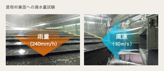 屋根材裏面への漏水量試験 イメージ